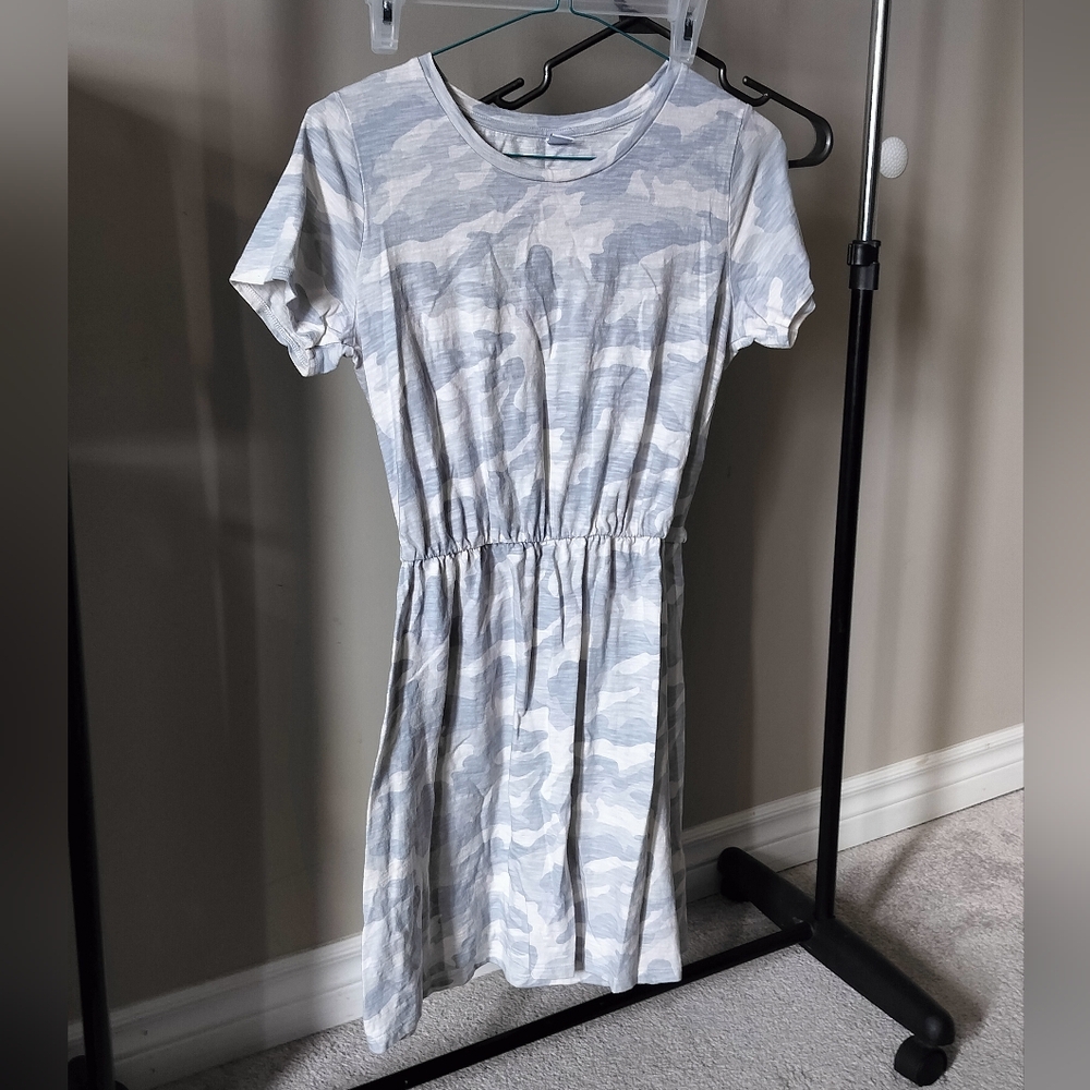 Old Navy Waist-Defined Slub-Knit Mini T-Shirt Dress